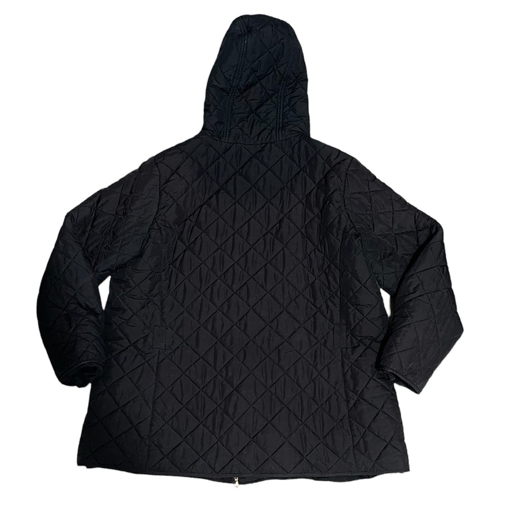 Ralph Lauren | Black and gold Quilted Zip-Up Mid Length Coat Jacket - Picture 3 of 10